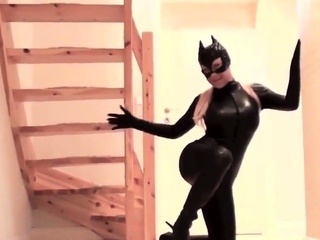 Amateur Big-Tits Babe in Latex Catsuit Fucked Hard